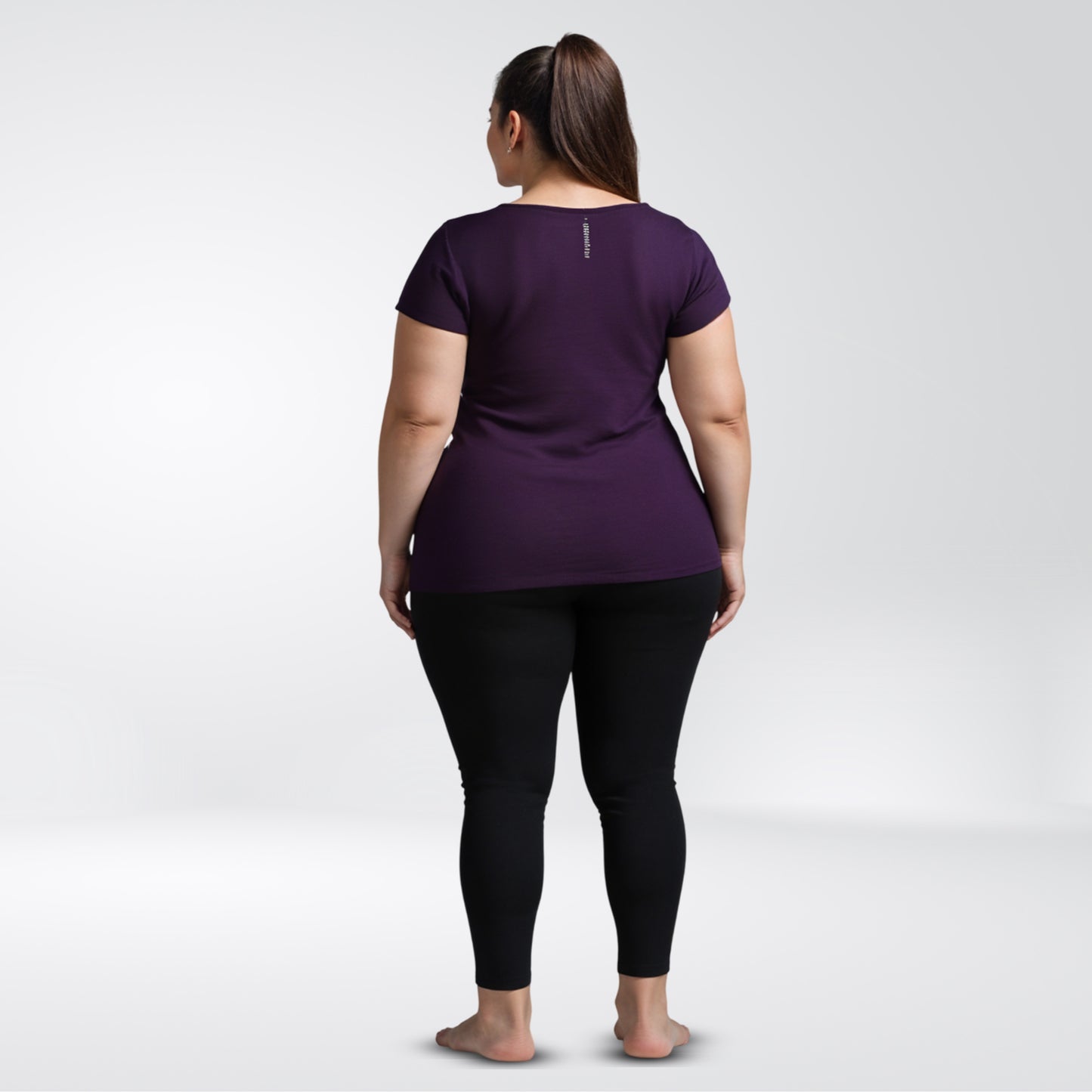 Purple Pennant Workout Tops for Plus Size Women