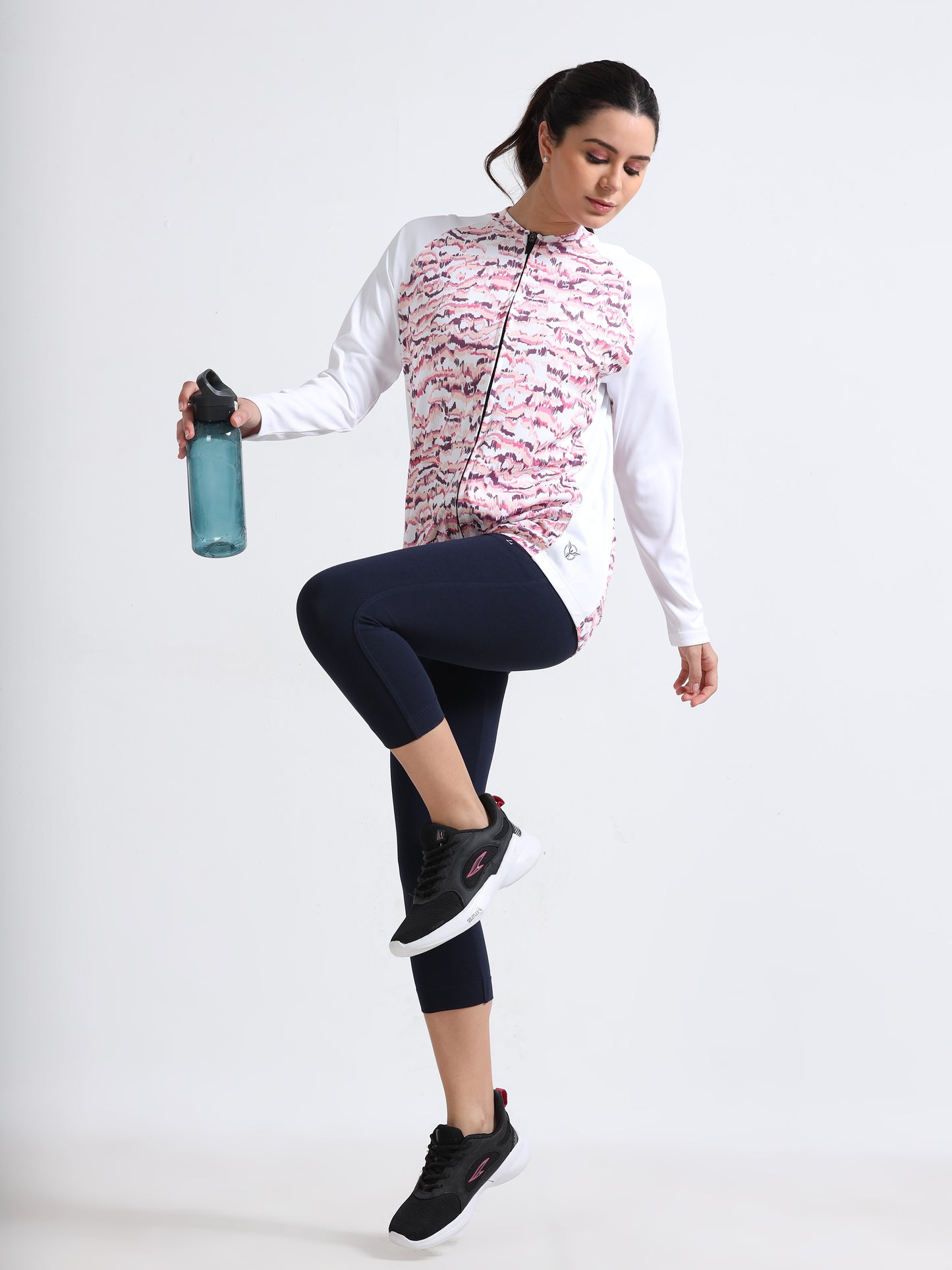 Mauve Abstract Women Cycling Tee