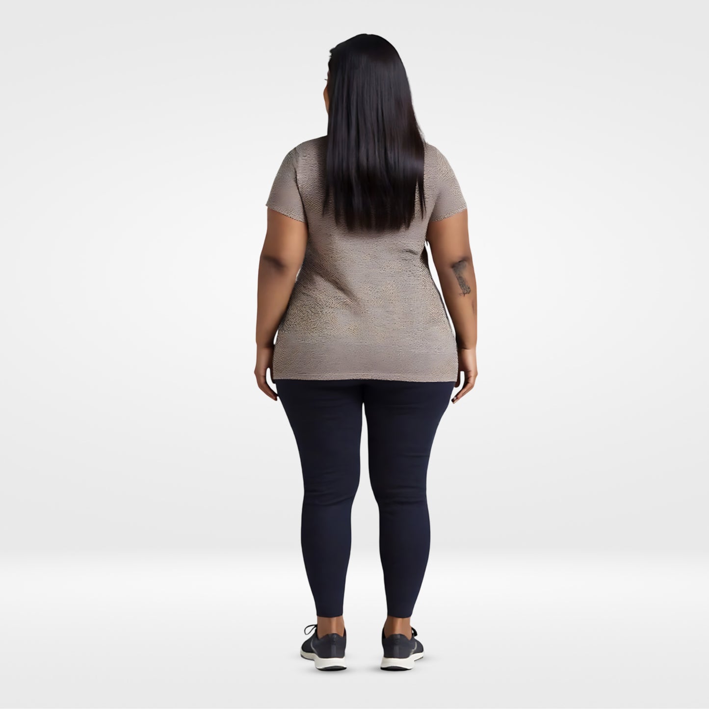 Active Warm Taupe Plus Workout Tops for Women