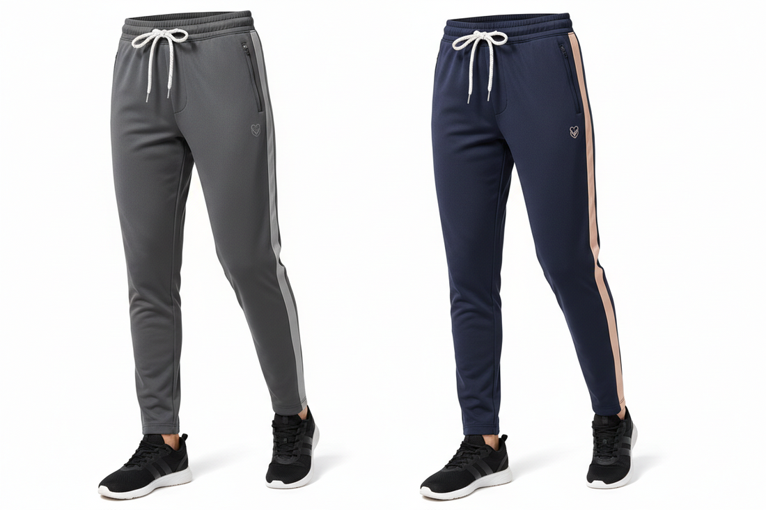 Poly-woven track pants for running.