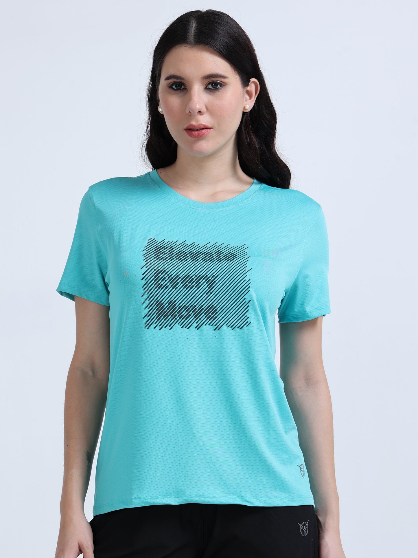 Turquoise Mint Printed Tee for Women