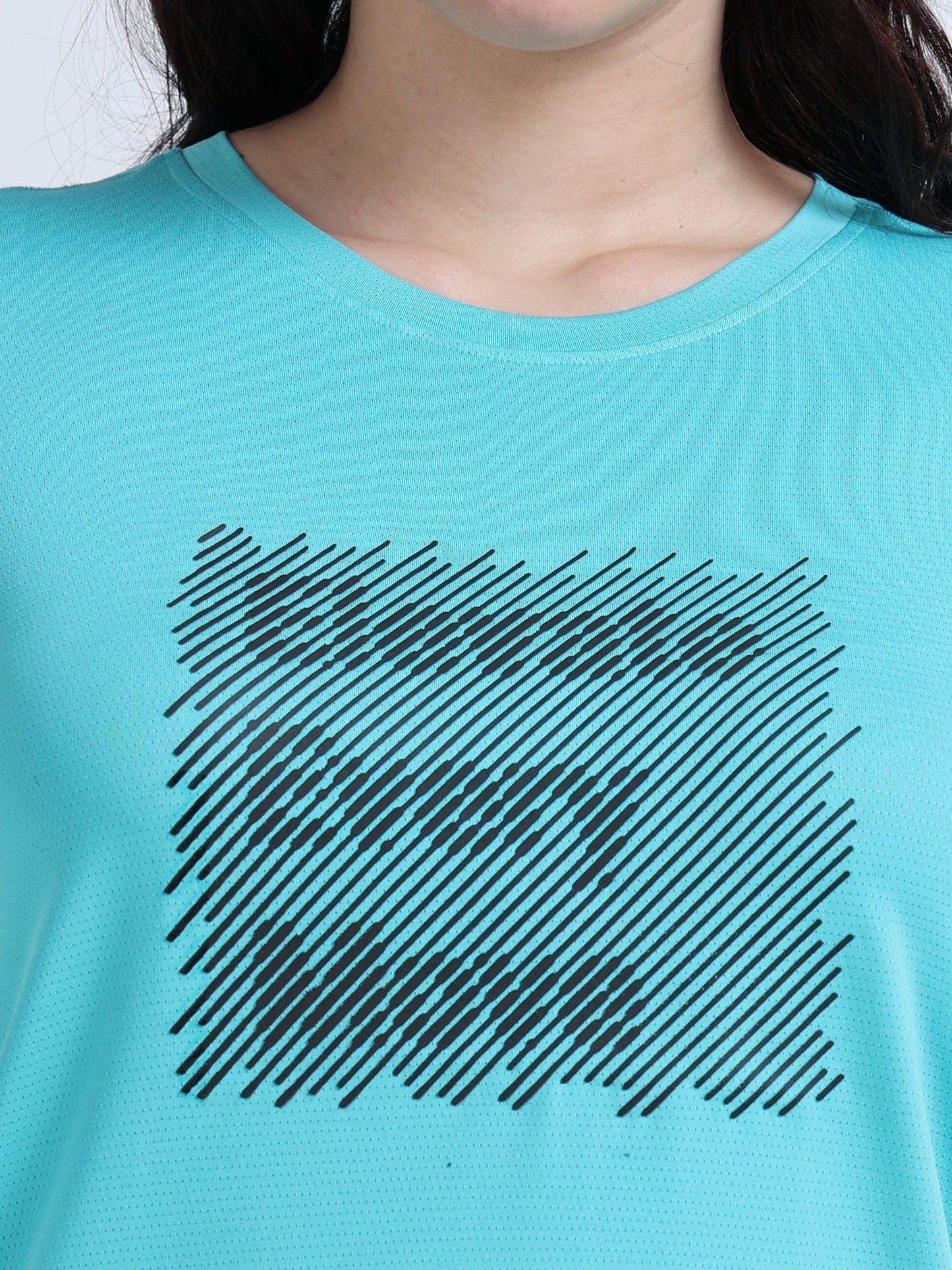 Turquoise Mint Printed Tee for Women 