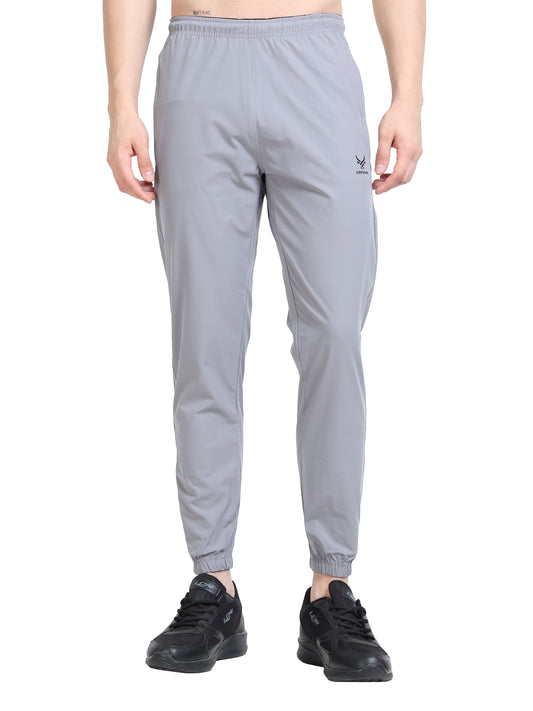 Men's Cool Grey Poly Woven Jogger Pants - Lightweight Comfort Fit