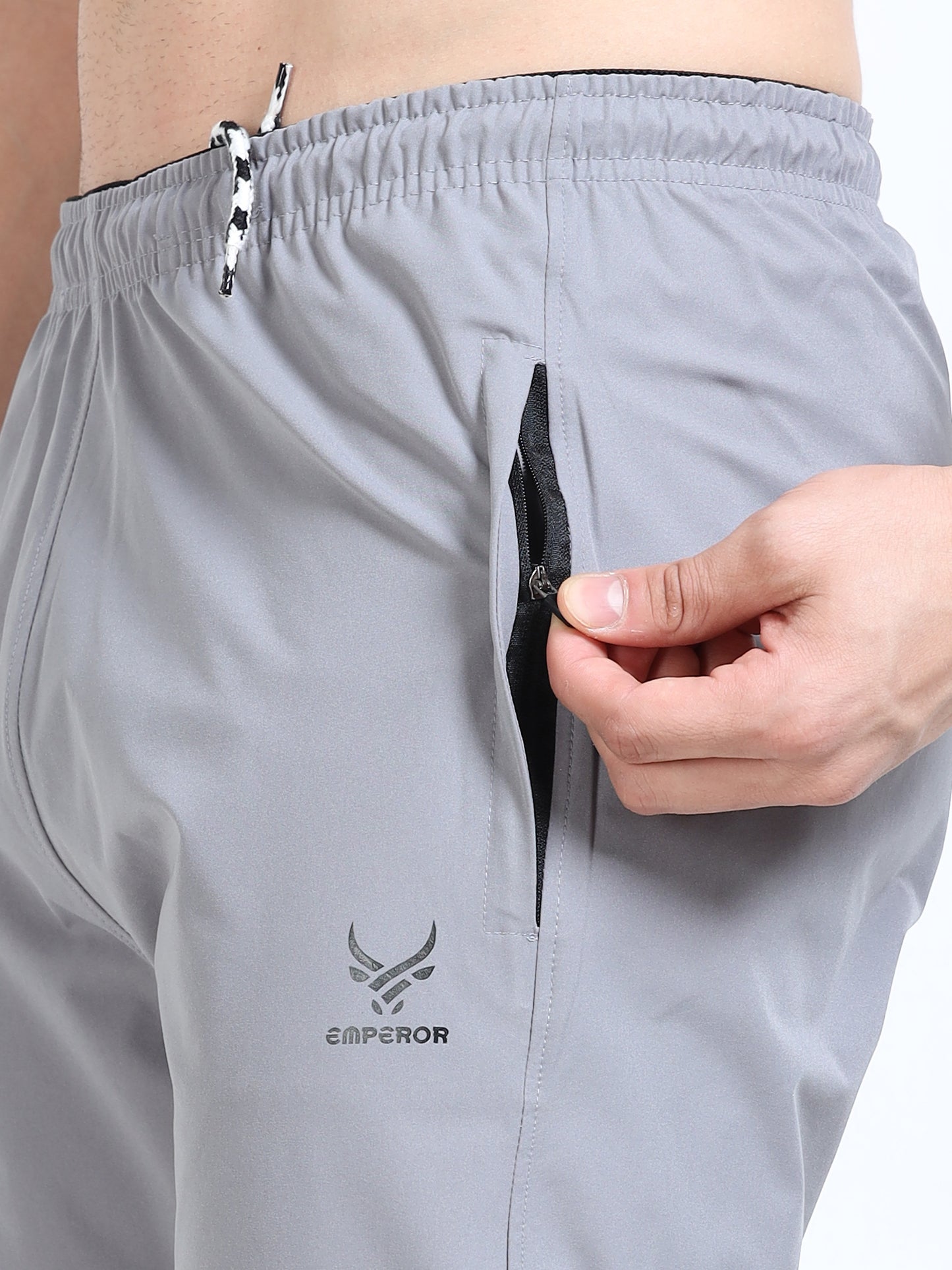 Men's Cool Grey Poly Woven Jogger Pants - Lightweight Comfort Fit