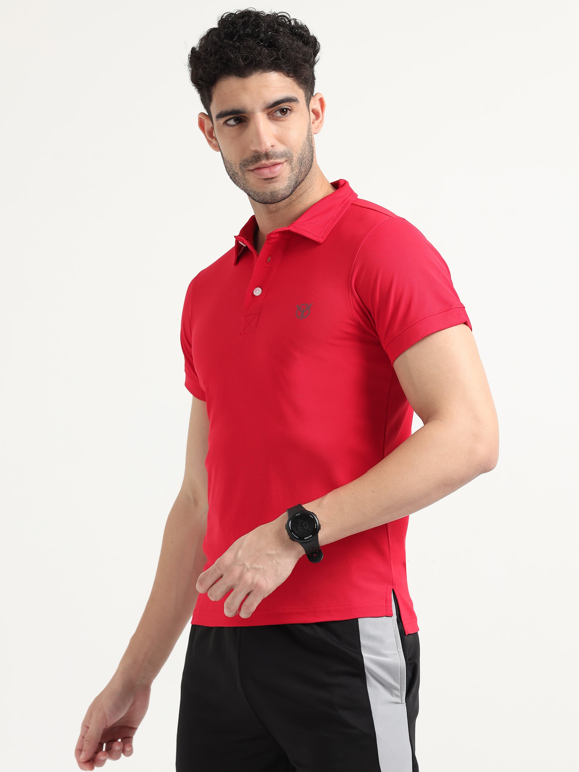 Charming Active Red Active Polo T Shirts For Men