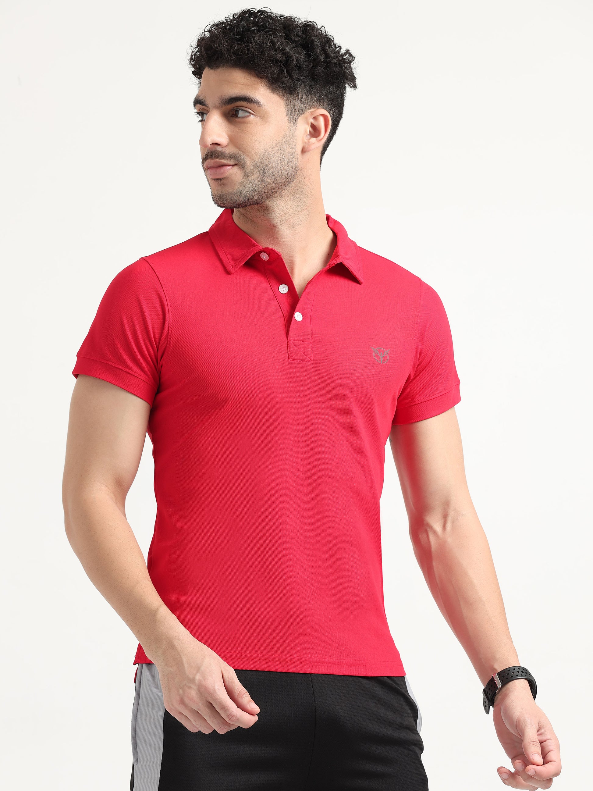 Charming Active Red Active Polo T Shirts For Men