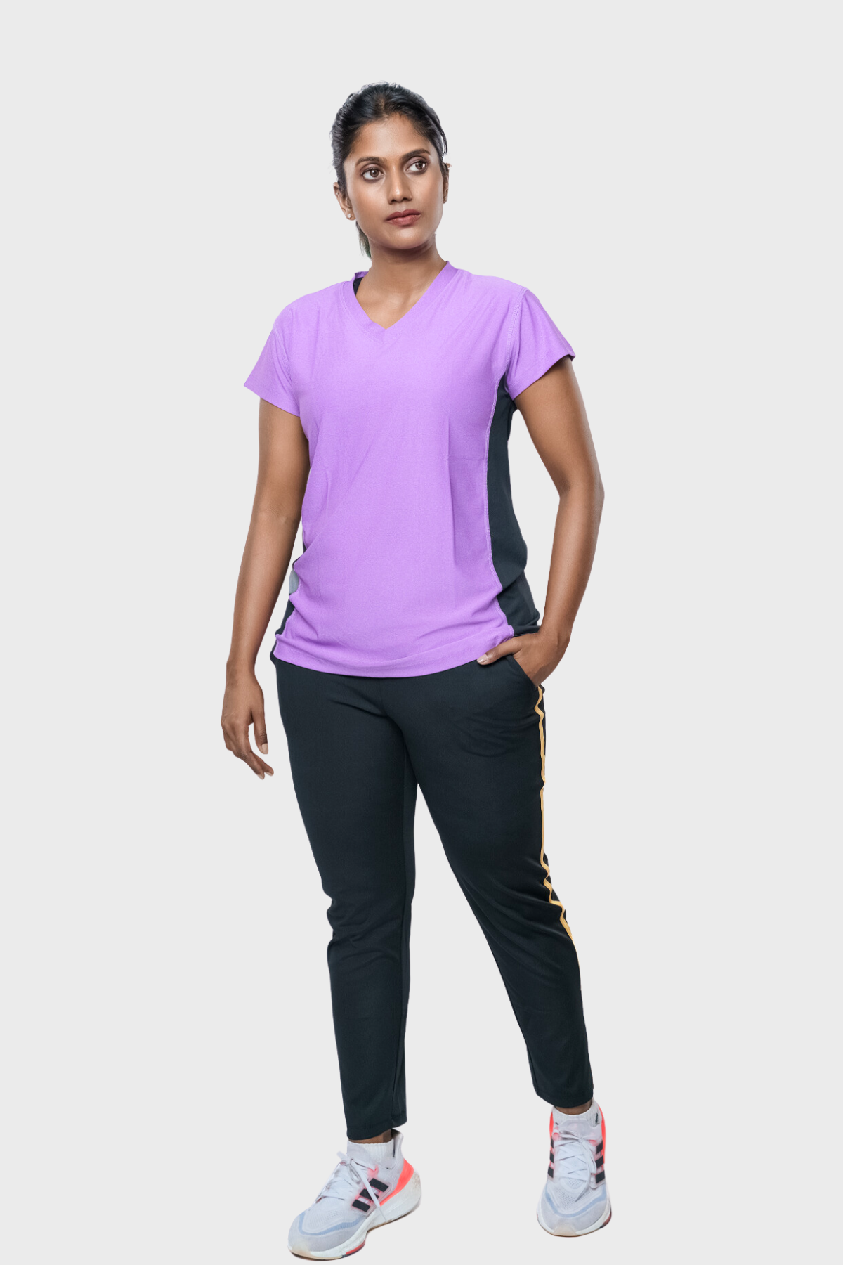 Purple Gym Wear T Shirt For Women