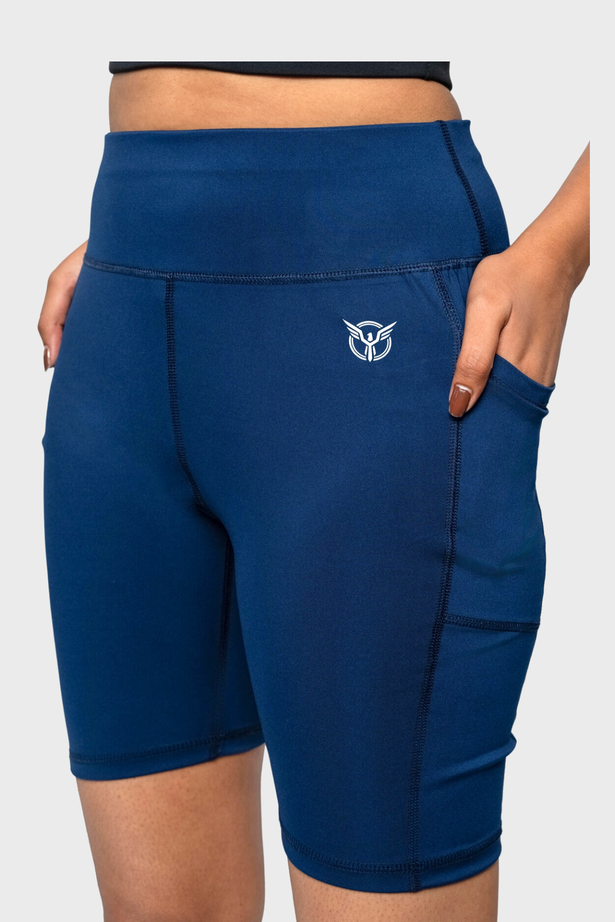 Navy Bicycle Shorts For Women