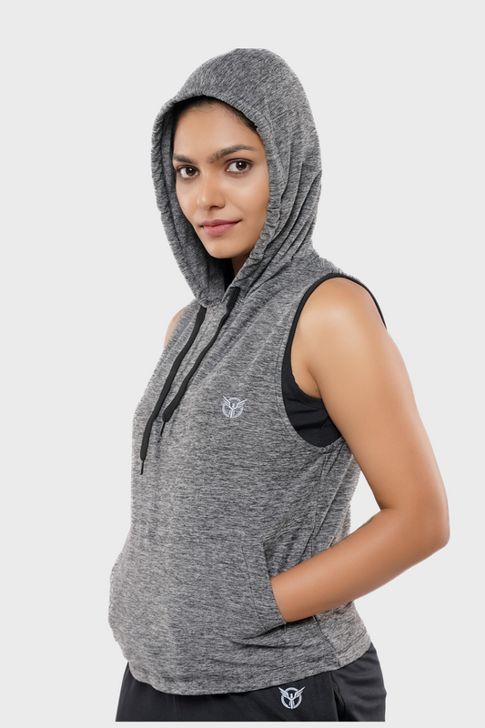 Grey Women Workout Hoodies
