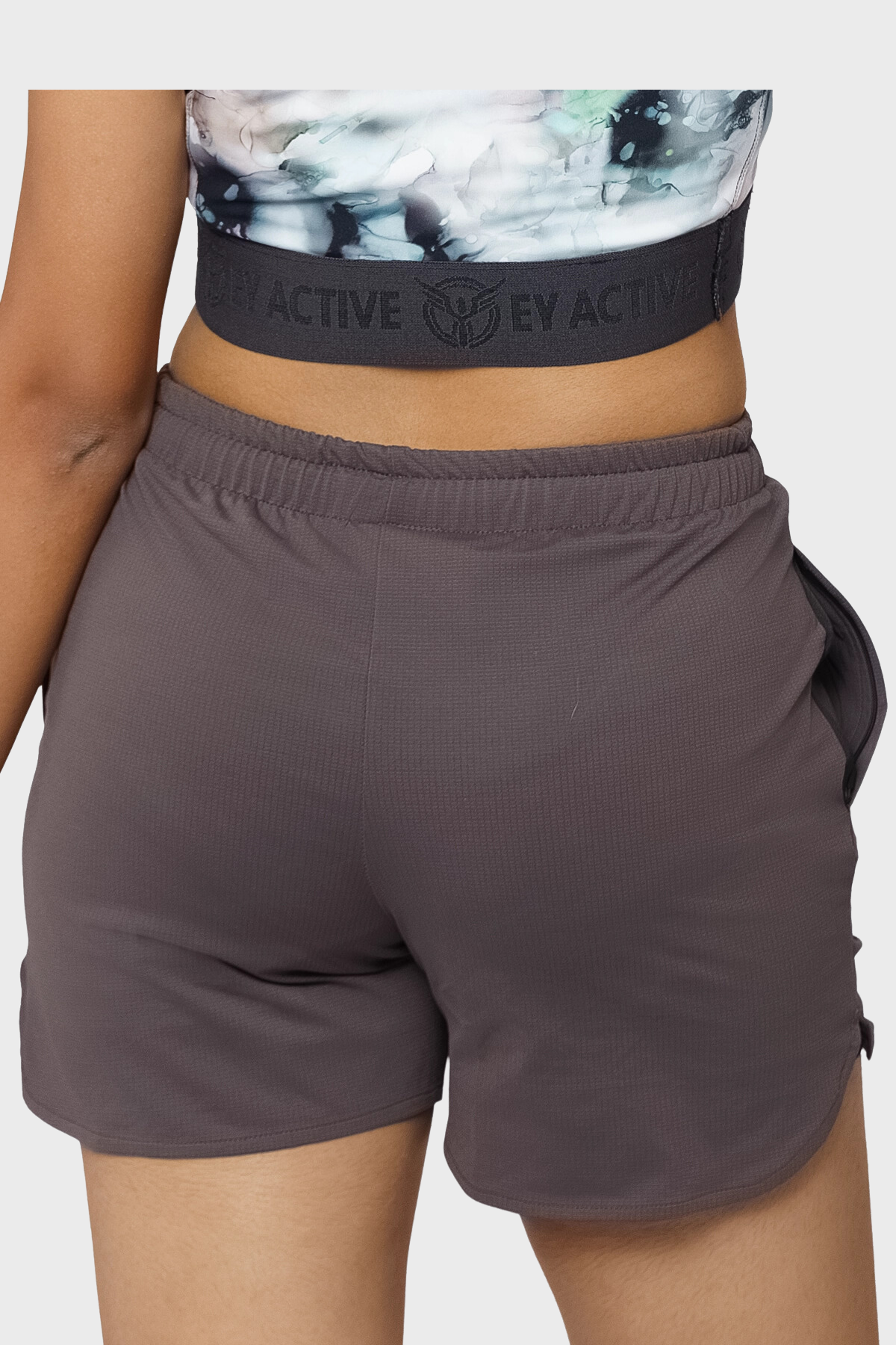 Womens Active Layered  Shorts- Cinder