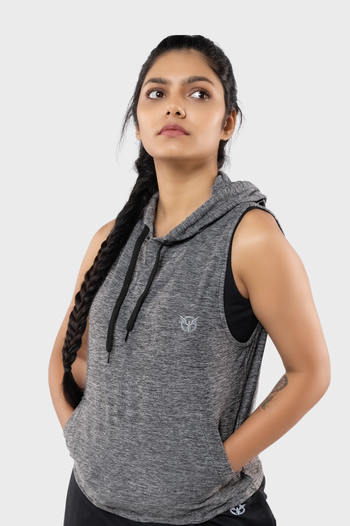 Grey Women Workout Hoodies