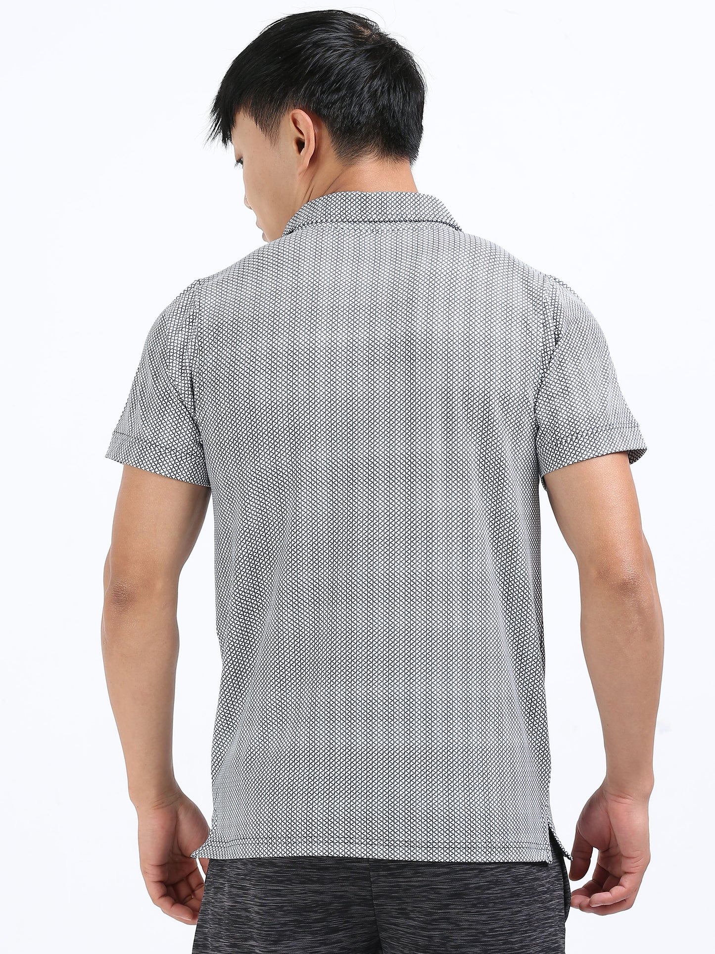 Men’s Metallic Arrow Textured Polo T-Shirt