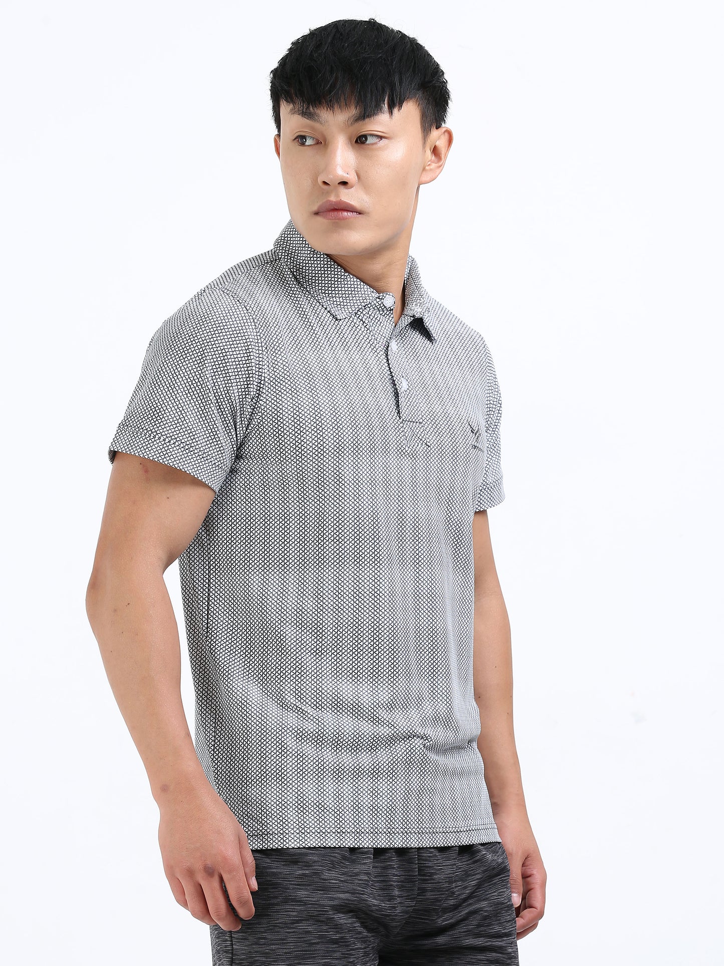 Men’s Metallic Arrow Textured Polo T-Shirt