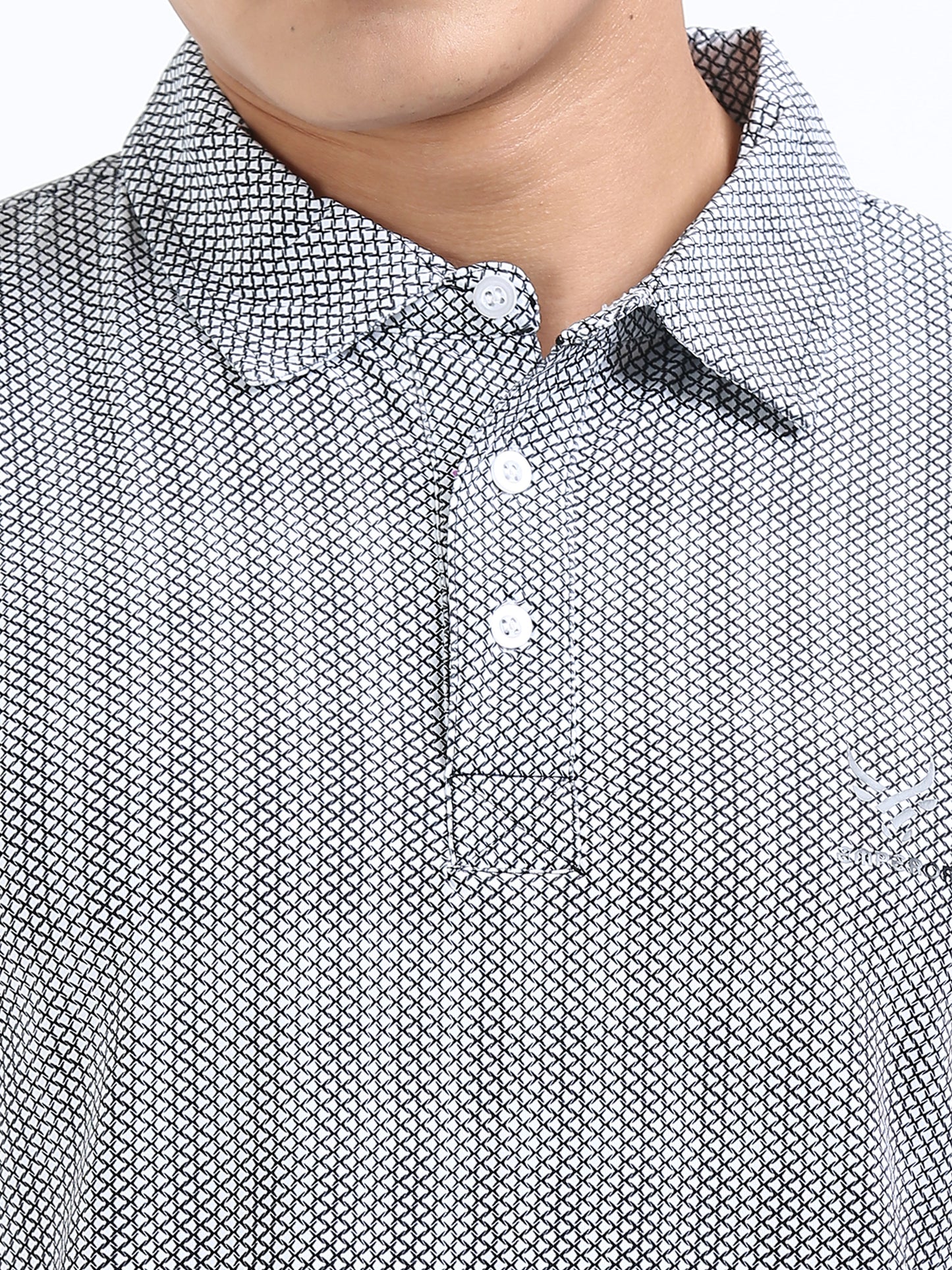 Men’s Metallic Arrow Textured Polo T-Shirt