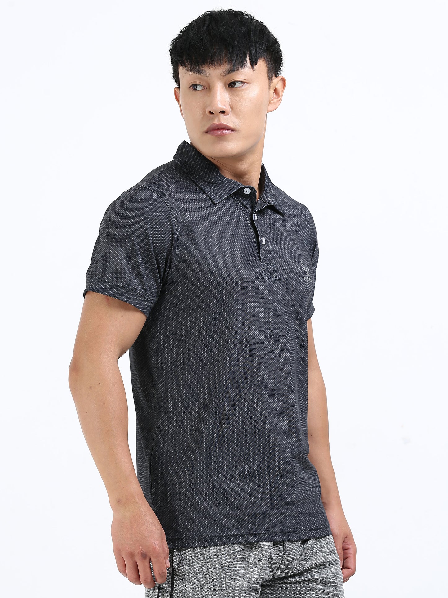 Men’s Starless Night Textured Polo T-Shirt – Smart Casual Wear