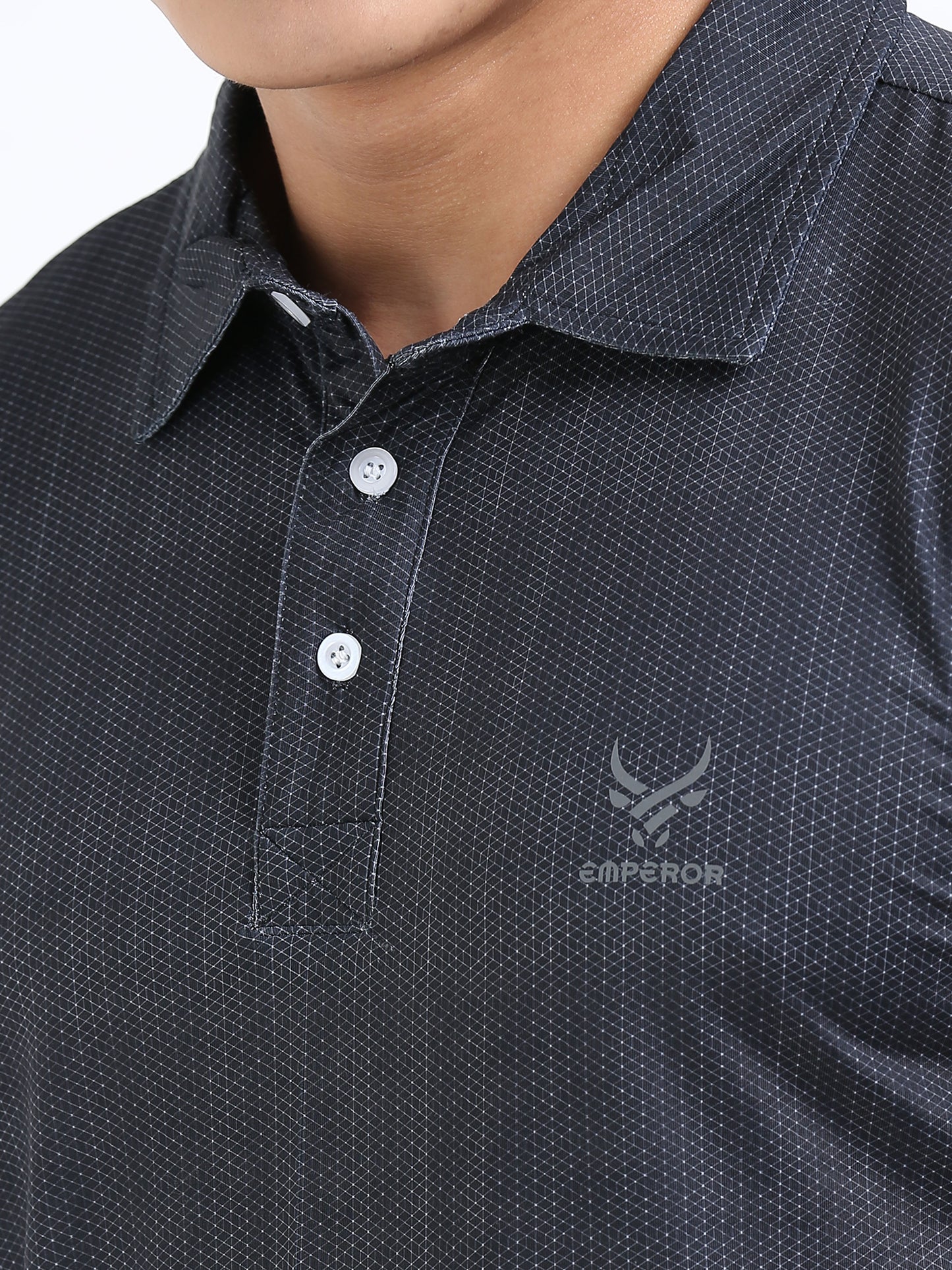 Men’s Starless Night Textured Polo T-Shirt – Smart Casual Wear