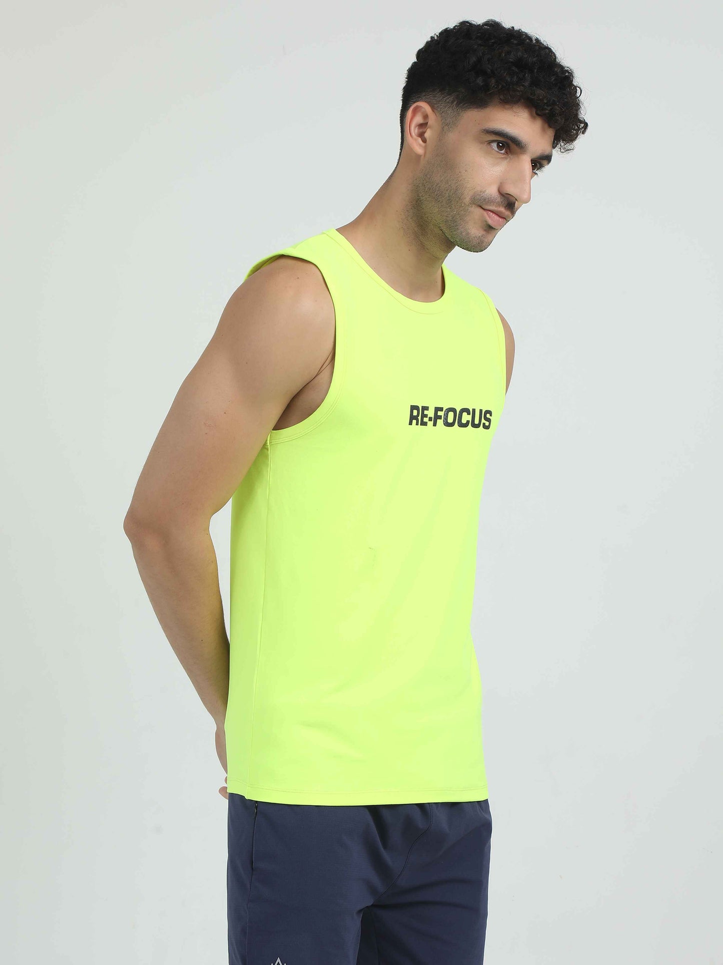 Neon Green Muscle Tank Activewear For Men