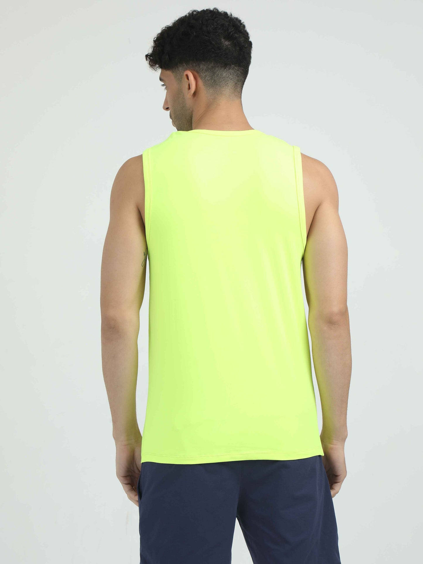 Neon Green Muscle Tank Activewear For Men