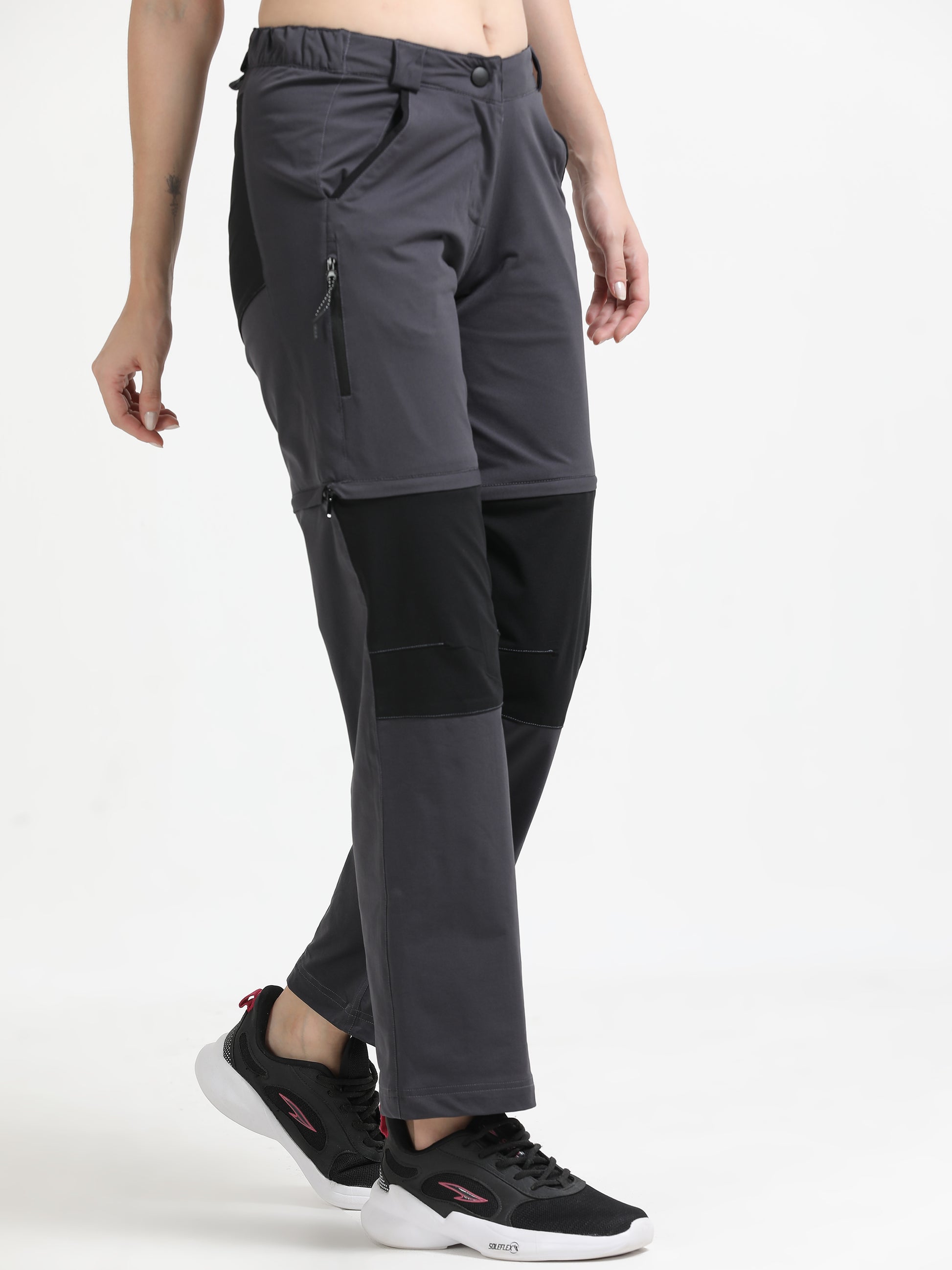 Grey Camper Detachable Pants for Women