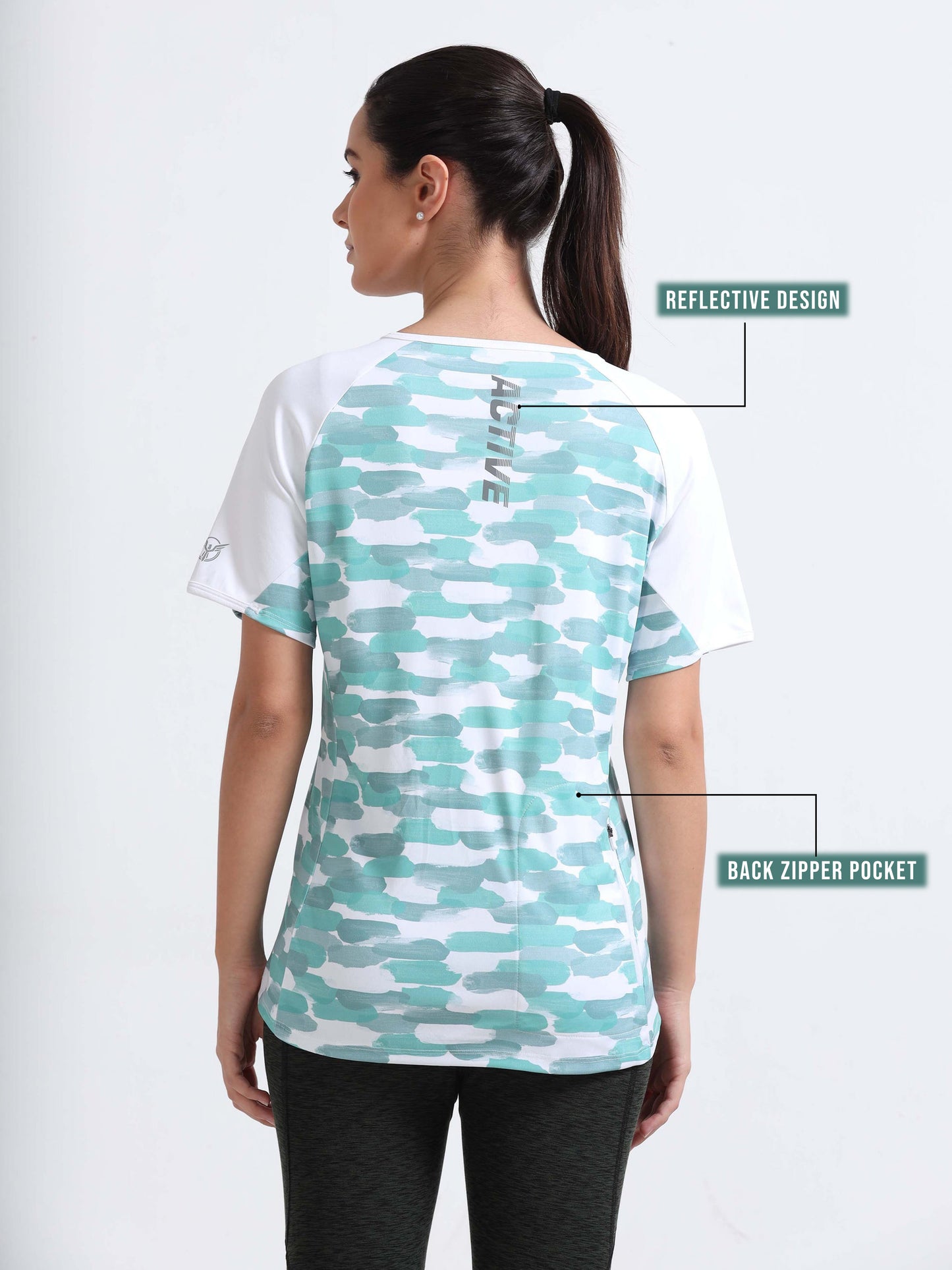 Painted Stripe Abstract Women Cycling Tee