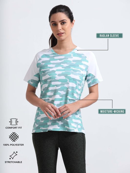 Painted Stripe Abstract Women Cycling Tee