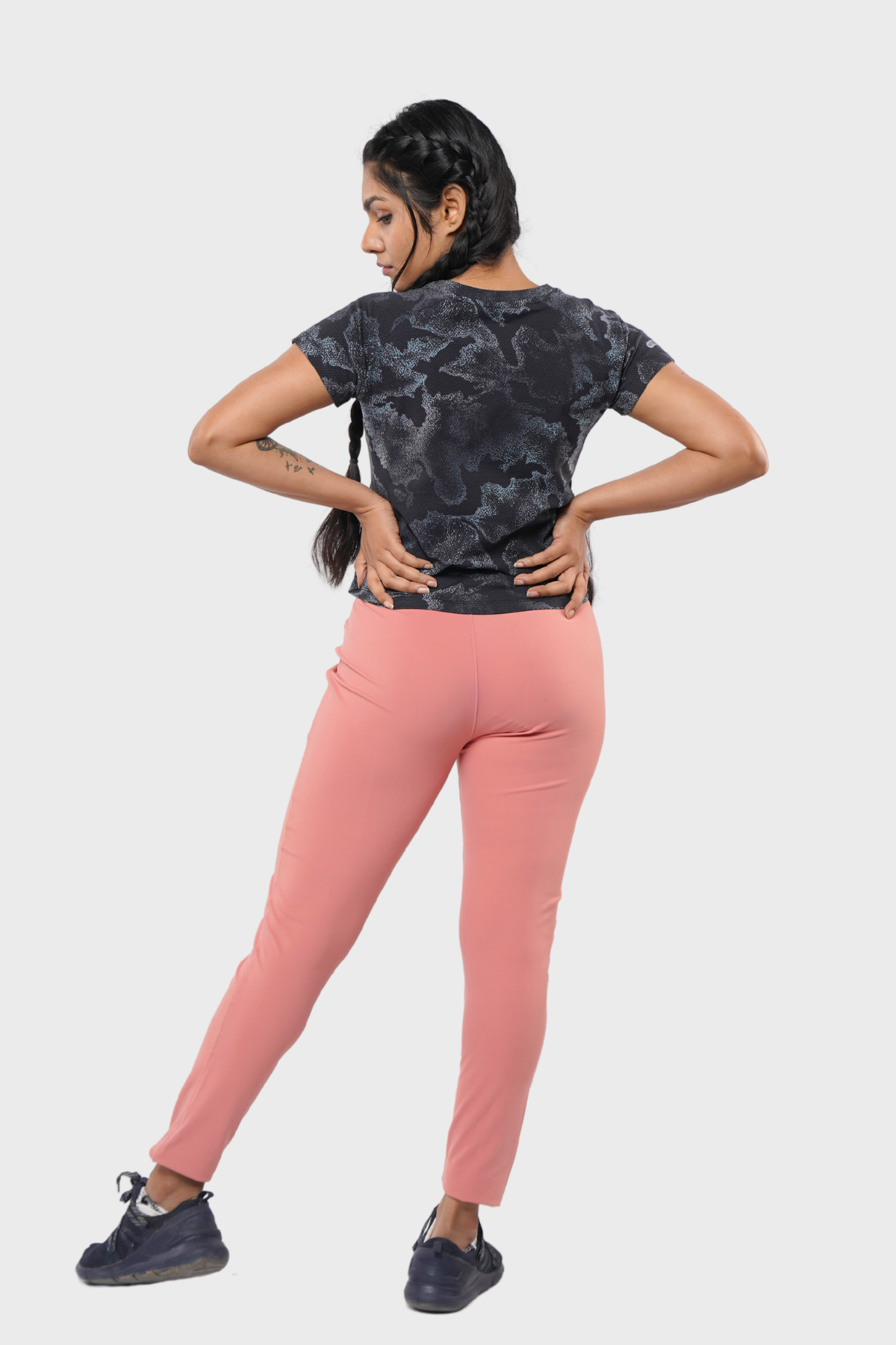 Peach Sports Track Pants For Ladies