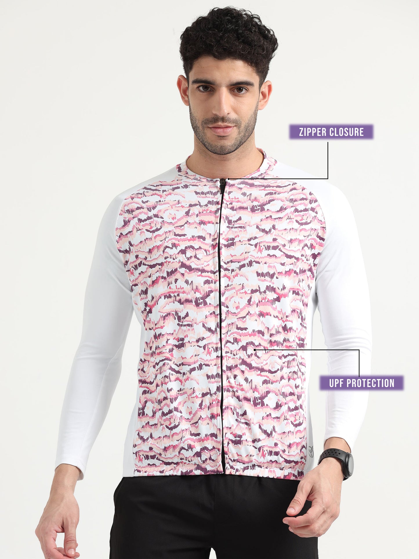 Mauve Abstract Men Cycling Tee