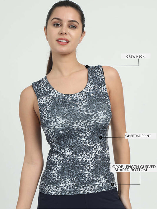 Cool Campanion Tank -Snow Leopard Print