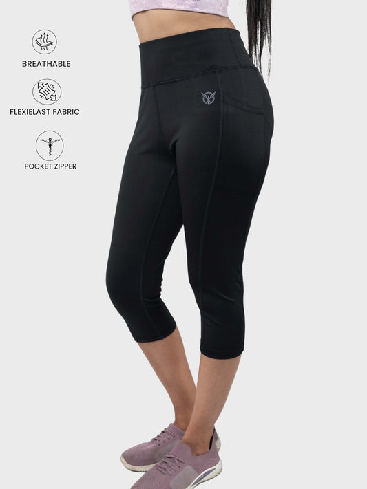 Verveflex:active Crop Legging/ Tights- High Waist-2 Pockets