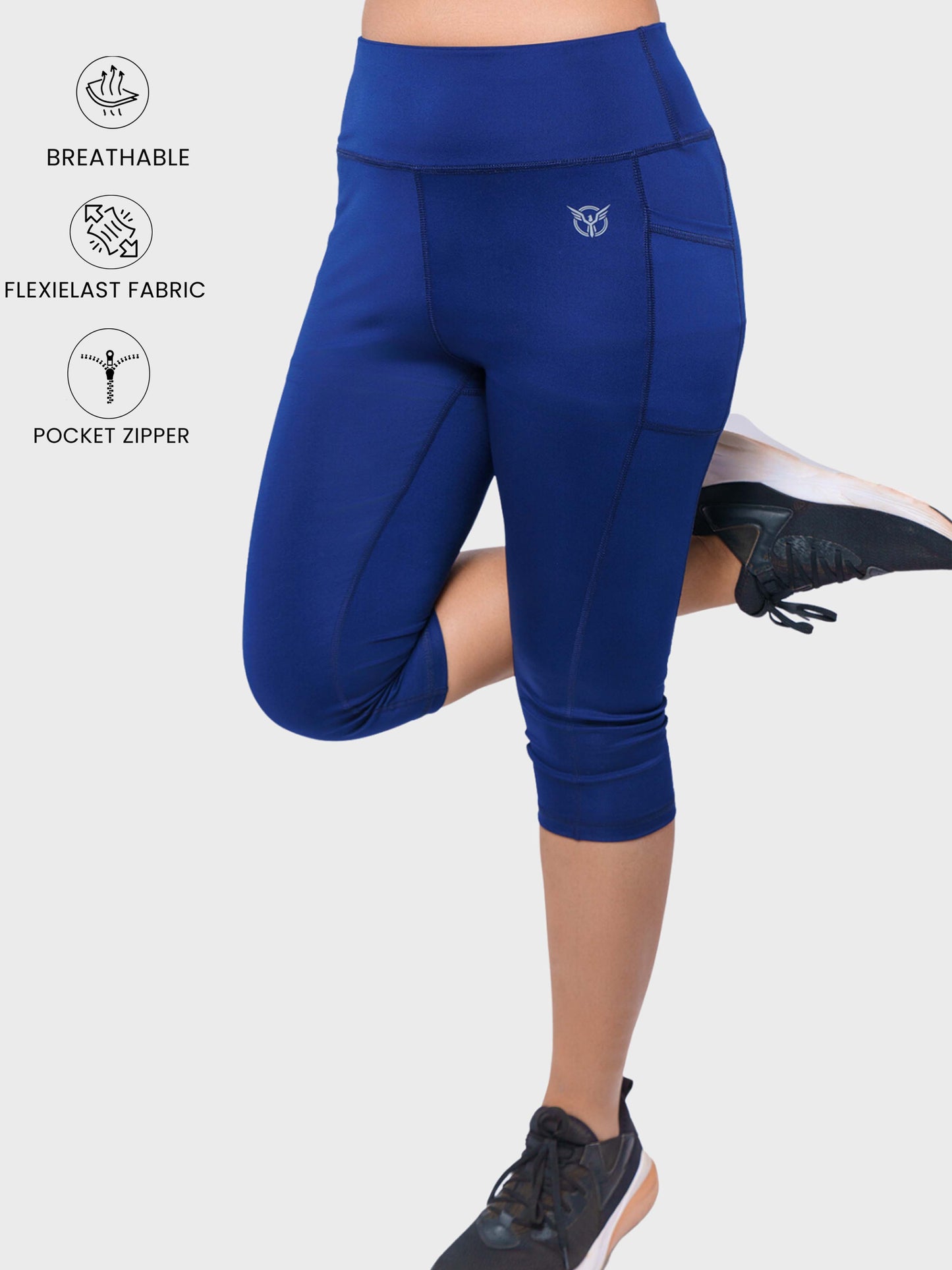 Verveflex:active Crop Legging/ Tights- High Waist-2 Pockets