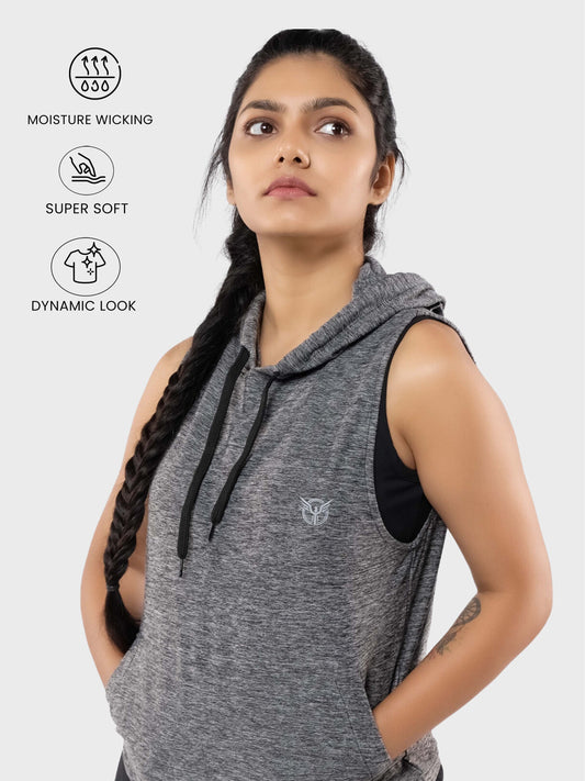 Swiftlux: Sleeveless Hoodie - Kangaroo Pockets