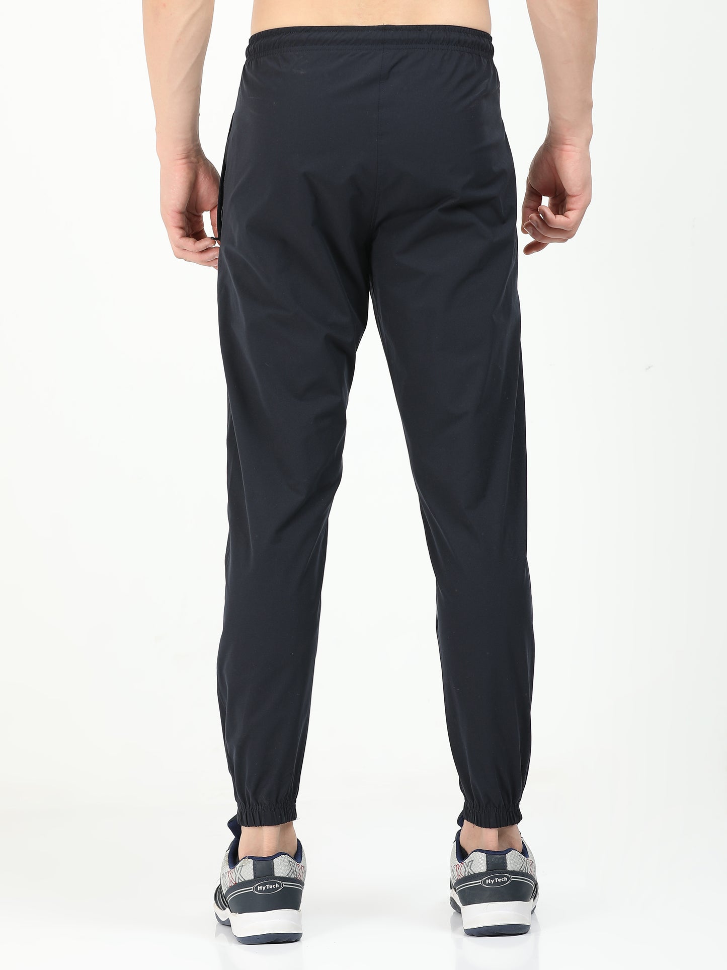 Men’s Jet Black Poly Woven Jogger Pants – Lightweight Comfort Fit