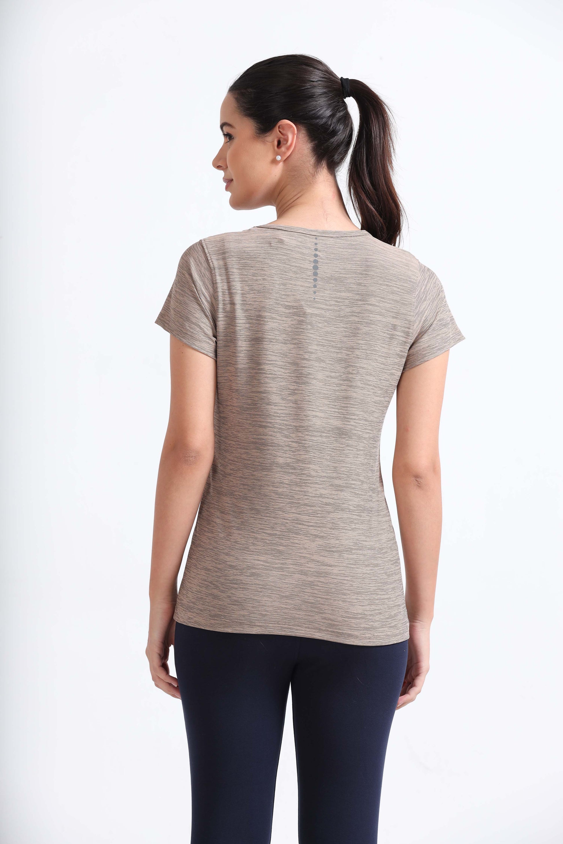 Warm Taupe Sports T Shirt For Womens