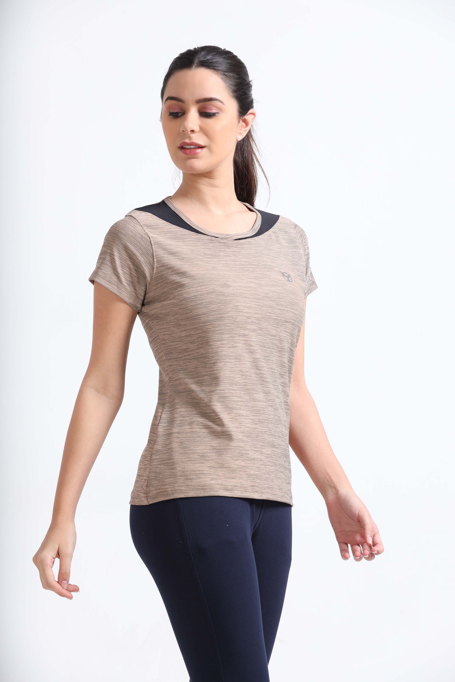 Warm Taupe Sports T Shirt For Womens