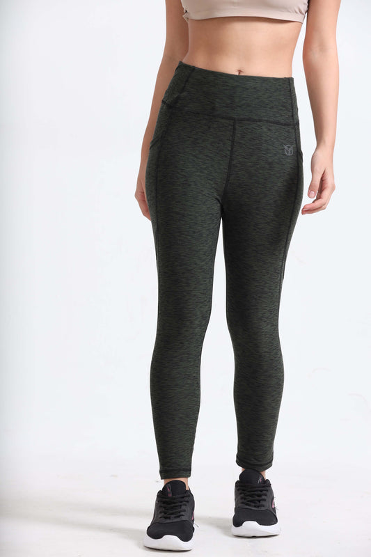  Olive Heather Gym Wear Pants For Women