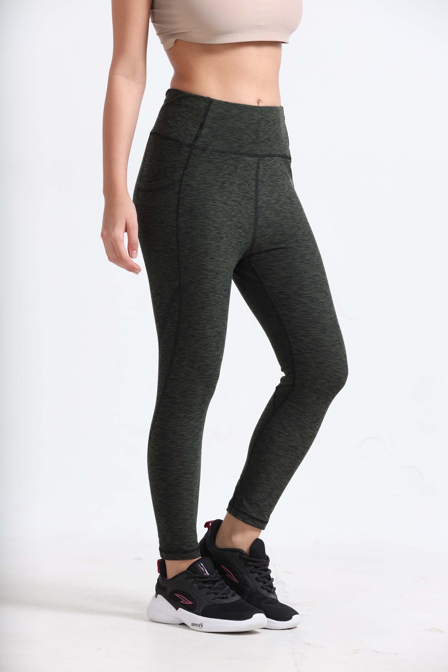  Olive Heather Gym Wear Pants For Women