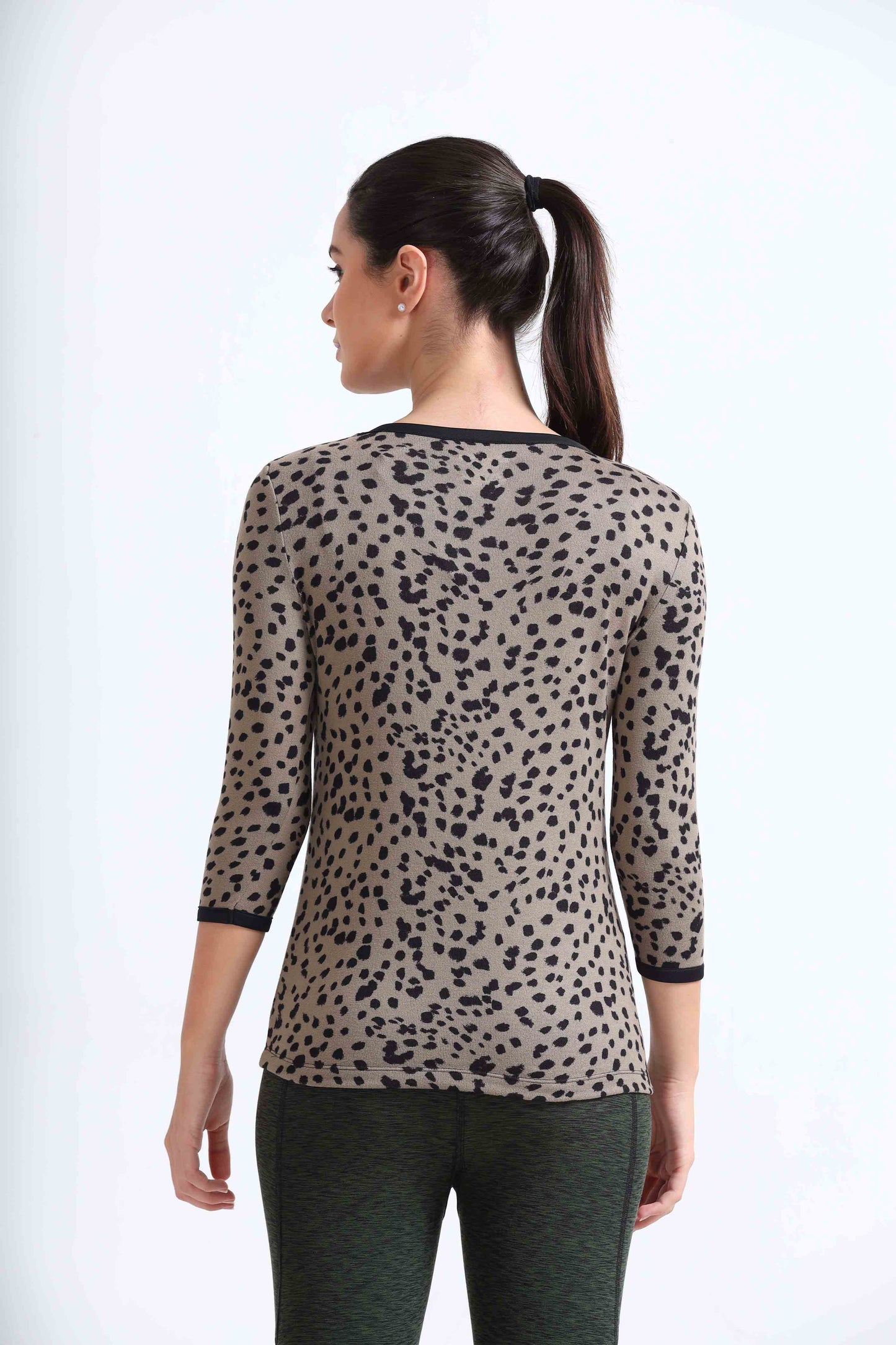  Leopard Gym T Shirts Full Sleeves For Women 