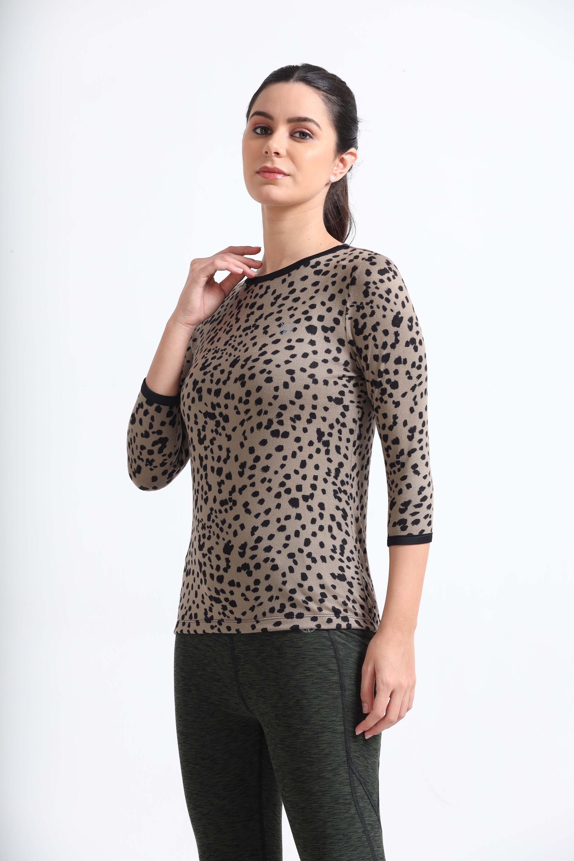  Leopard Gym T Shirts Full Sleeves For Women 