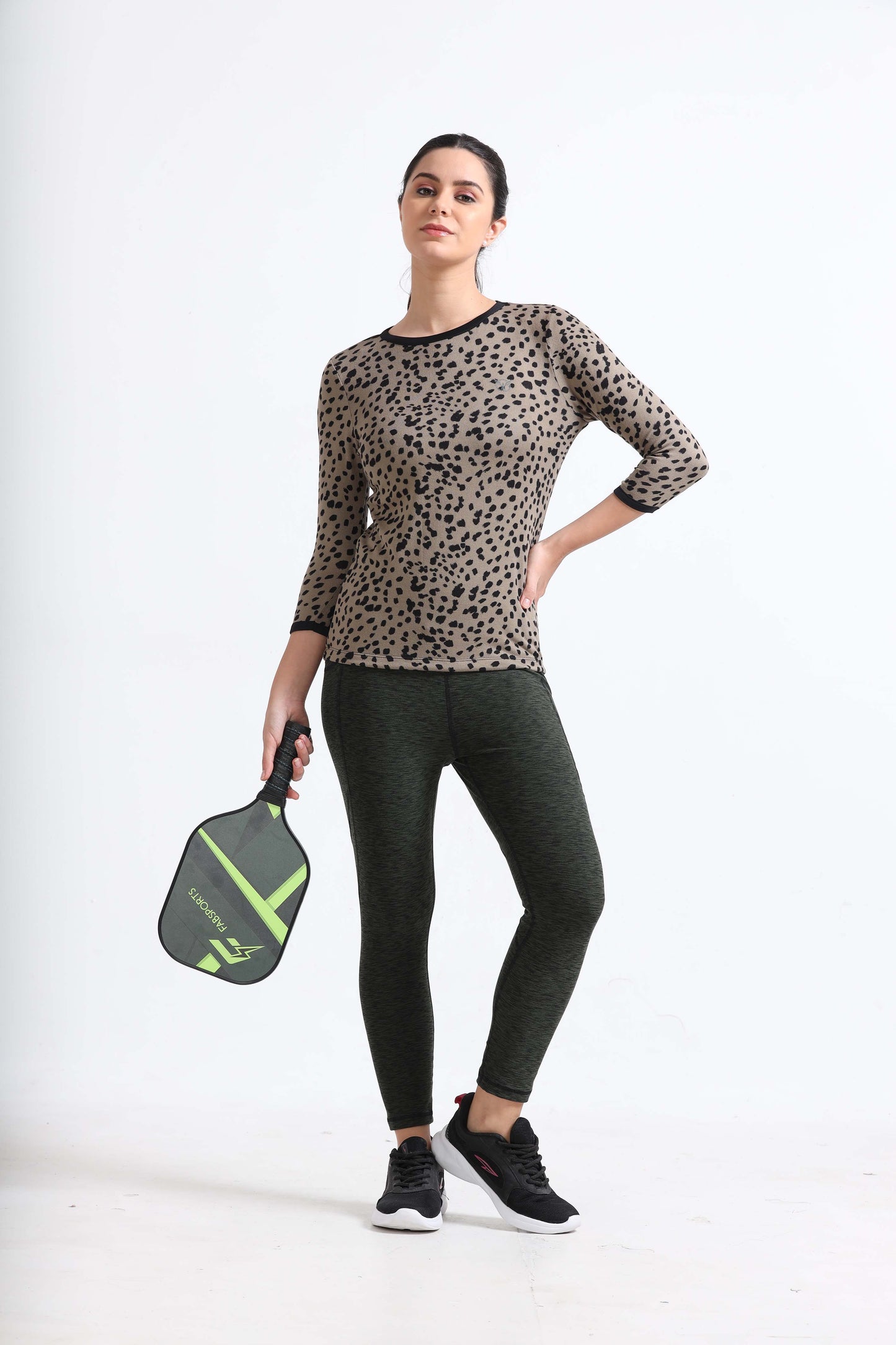  Leopard Gym T Shirts Full Sleeves For Women 