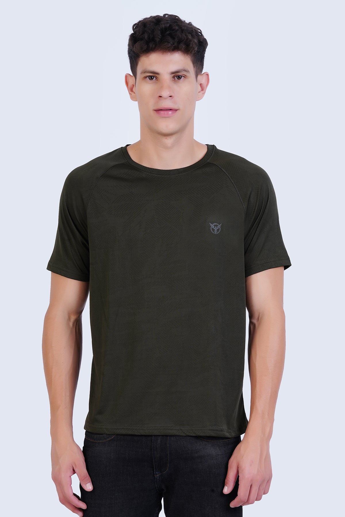 Olive Men Crew Neck Fitness T Shirt 