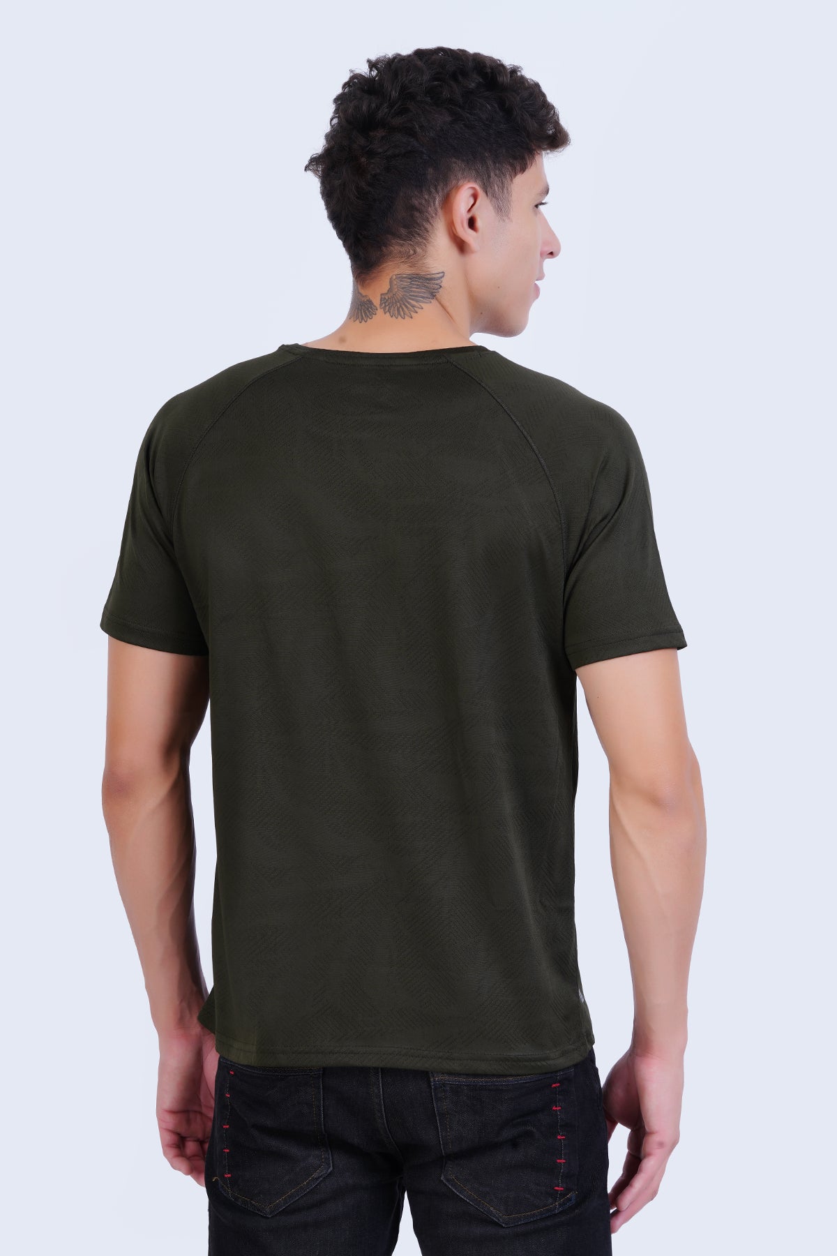 Olive Men Crew Neck Fitness T Shirt 